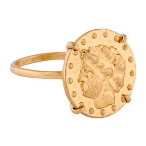 Tory Burch Gold Medallion Logo Ring